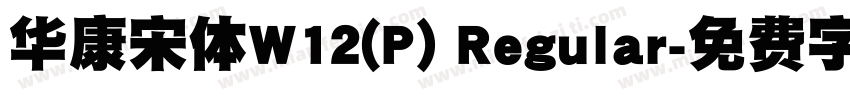 华康宋体W12(P) Regular字体转换